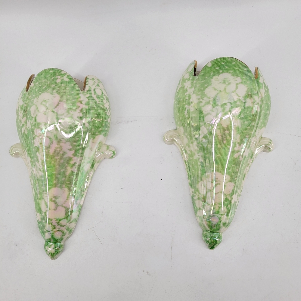 Royal Winton Floral Green Wall Sconces Pocket Art Deco